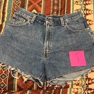 Vintage high waisted cut off Levi denim shorts size 12 GREAT condition